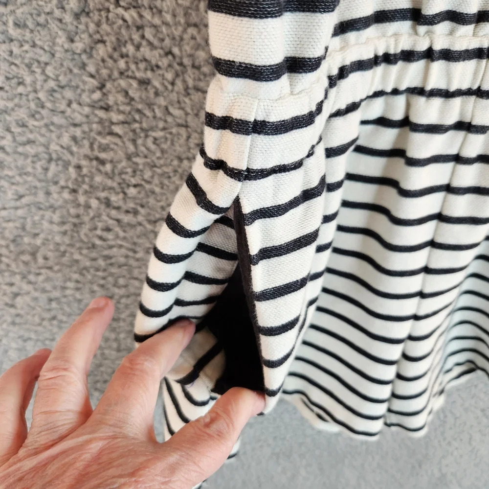 Madewell Black & White tie at shoulders Romper With Pockets. Sz XS - Picture 6 of 11